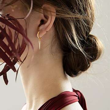 VACRONA Gold Cuff Earrings Huggie Earrings for Women 14k Gold Plated Small Huggie Hoop Earrings