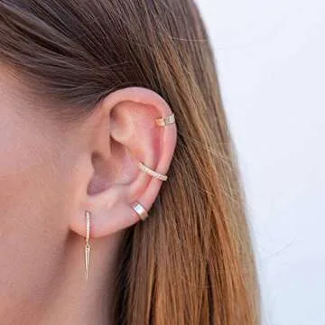 VACRONA Huggie Earrings for Women - 14K Gold Plated