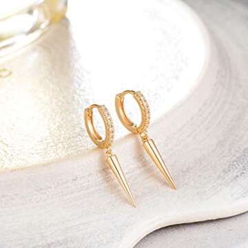 VACRONA Huggie Earrings for Women - 14K Gold Plated