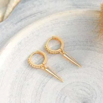 VACRONA Huggie Earrings for Women - 14K Gold Plated