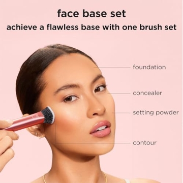 Real Techniques 4 Piece Face Base Makeup Brush Set - Blending & Buffing