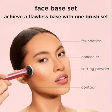 Real Techniques 4 Piece Face Base Makeup Brush Set - Blending & Buffing
