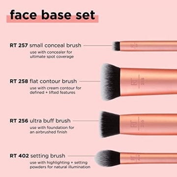 Real Techniques 4 Piece Face Base Makeup Brush Set - Blending & Buffing