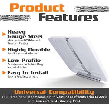 Camp'N RV Roof Vent Cover 14 Inch for Trailers