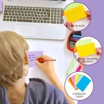 Koogel Colorful Index Cards, 272PCS Flash Cards Ruled Notecards Study Cards for Learning Note Taking To Do List