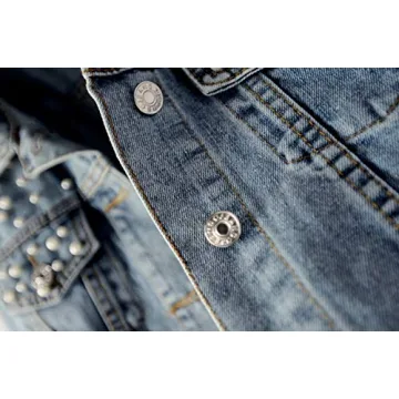 Kedera Women's Oversized Denim Jacket with Pearls