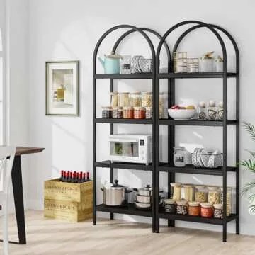 Tribesigns 4-Tier Open Bookshelf Set, Industrial Design