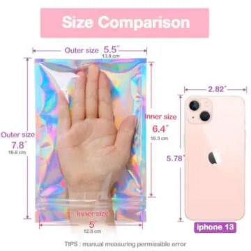 Trunple Smell Proof Bags & Resealable Foil Pouch Bag [100 PCS ] Great for Party Favor Food Storage (...