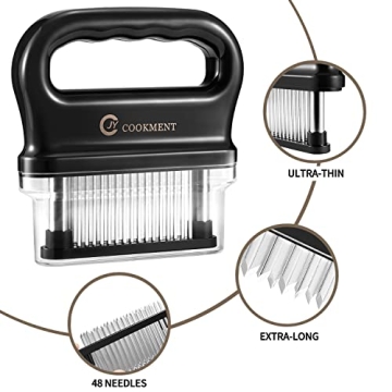 JY COOKMENT Meat Tenderizer with 48 Sharp Needle Blades