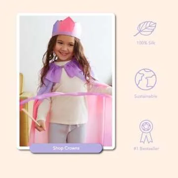 Sarah's Silks Blossom 100% Silk Crown for Imaginative Play