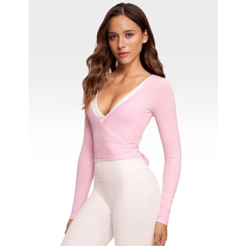 INGIA Women's Soft Knit Wrap Top Yoga Casual Wear