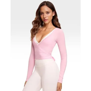 INGIA Women's Soft Knit Wrap Top Yoga Casual Wear