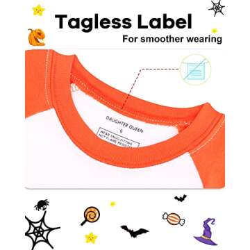 DAUGHTER QUEEN Girls Cotton Halloween Pajamas Set