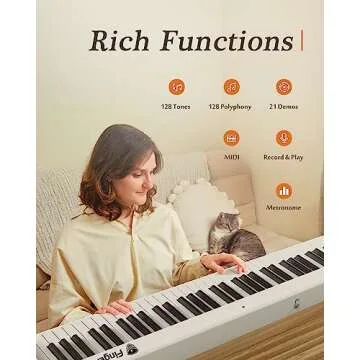 FingerBallet Portable 88-Key Semi-Weighted Digital Piano