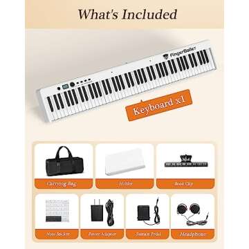 FingerBallet Portable 88-Key Semi-Weighted Digital Piano