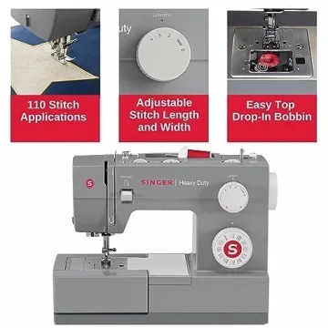 SINGER Heavy Duty 4432 Sewing Machine with LED Light and Accessories