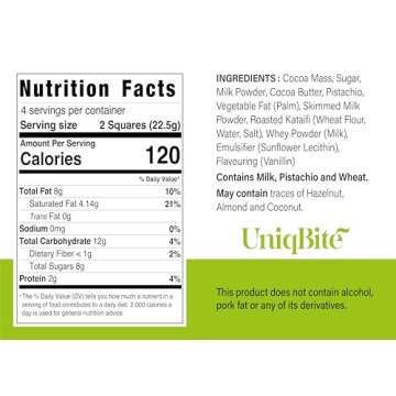 UniqBite Dubai Chocolate Bar Pistachio I Viral Knafeh Chocolate Bar with Pistachio Cream and Kataifi, 3.17 oz (90gr)