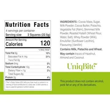 UniqBite Dubai Chocolate Bar Pistachio I Viral Knafeh Chocolate Bar with Pistachio Cream and Kataifi, 3.17 oz (90gr)