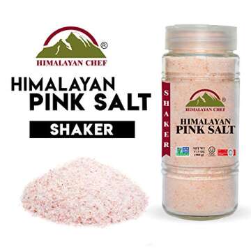 Himalayan Chef Himalayan Salt, Fine Glass Shaker, 17.5 Oz