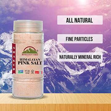 Himalayan Chef Himalayan Salt, Fine Glass Shaker, 17.5 Oz