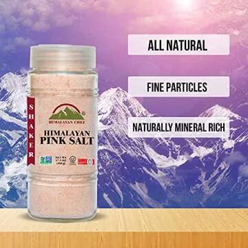 Himalayan Chef Himalayan Salt, Fine Glass Shaker, 17.5 Oz