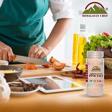 Himalayan Chef Himalayan Salt, Fine Glass Shaker, 17.5 Oz