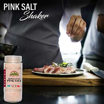 Himalayan Chef Himalayan Salt, Fine Glass Shaker, 17.5 Oz