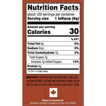 Smarties Lollies | Gluten Free, Peanut ,Fat Free Assorted Fruity Flavors, Low Calorie Perfect for Bi...