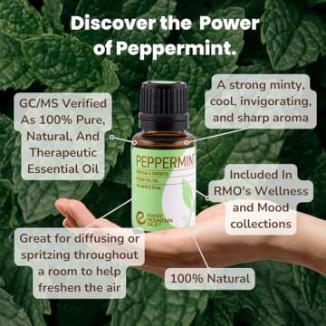 Rocky Mountain Oils Peppermint Essential Oil - Natural Aromatherapy Essential Oils for Diffusers, Topical, and Home - 15ml