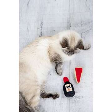Trendy Pearhead Cat Cheese and Wine Toy Set for All Cats