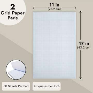 Bright Creations 11x17 Engineering Graph Paper Pads