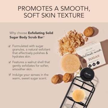 Kitsch Exfoliating Sugar Body Scrub Bar - Soap Bar for Smooth, Hydrated & Glowing Skin | Made in US ...