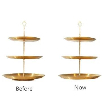 Elegant PUWWOT Gold Metal 3 Tier Cupcake Stand