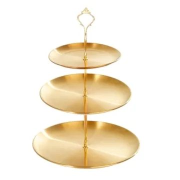 Elegant PUWWOT Gold Metal 3 Tier Cupcake Stand