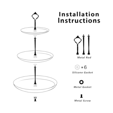 Elegant PUWWOT Gold Metal 3 Tier Cupcake Stand
