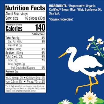 Lundberg Organic Rice Cake Minis, Sea Salt, 6-Pack – Regenerative Organic Certified Mini Rice Cakes, Healthy Snacks, Vegan, 5 Oz Ea