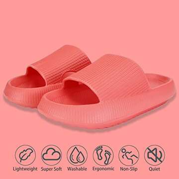 rosyclo Cloud Slippers for Women and Men, Pillow House Slippers Soft Comfortable Cushioned Lightweig...