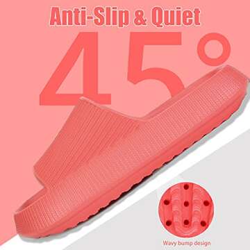 rosyclo Cloud Slippers for Women and Men, Pillow House Slippers Soft Comfortable Cushioned Lightweight Home Shower Shoes Women's Cloud Slide Sandals for Ladies Indoor, Watermelon Red