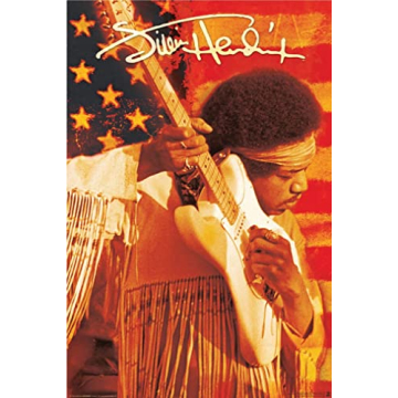 buyartforless Jimi Hendrix Flag - Woodstock 1969 Star Spangled Banner 36x24 Music Art Print Poster, ...