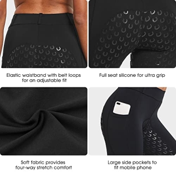 Women's Silicone Grip Riding Tights, Size M