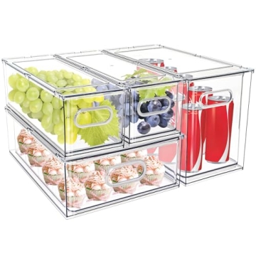 Stackable Fridge Drawer Organizers - Space Saving Containers