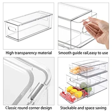 Stackable Fridge Drawer Organizers - Space Saving Containers