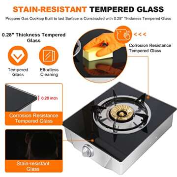 Portable Propane Stove Single Burner with Auto Ignition