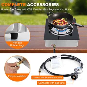 Portable Propane Stove Single Burner with Auto Ignition