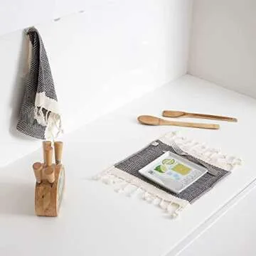 SMYRNA TURKISH COTTON Herringbone Series Kitchen Dish Towels Pack of 6, Machine Washable Wash Cloths...