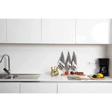 SMYRNA TURKISH COTTON Herringbone Series Kitchen Dish Towels Pack of 6, Machine Washable Wash Cloths, Ultra Soft, Absorbent, Prewashed and Quick Dry Turkish Dish Towels, 12x12 Inch (Dark Gray)