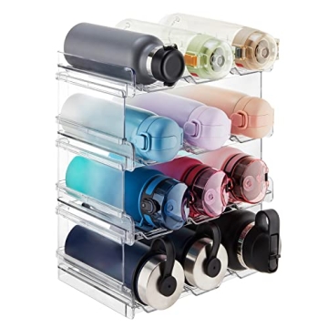 Lifewit Water Bottle Organizer, Stackable Kitchen Pantry Organization and Storage, 12-Bottle Plastic...