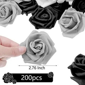 200 Pcs Artificial Rose Heads Bulk Real Faux Roses Foam Rose Heads Mini Fake Rose for Bridal Shower ...