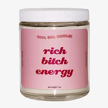 Cool Girl Candles | Rich Bitch Energy Sweet Amber + Floral Scented Candle | All Natural Coconut Soy ...
