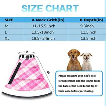 INKZOO Dog Cone Collar for After Surgery, Soft Pet Recovery Collar for Dogs and Cats, Adjustable Con...